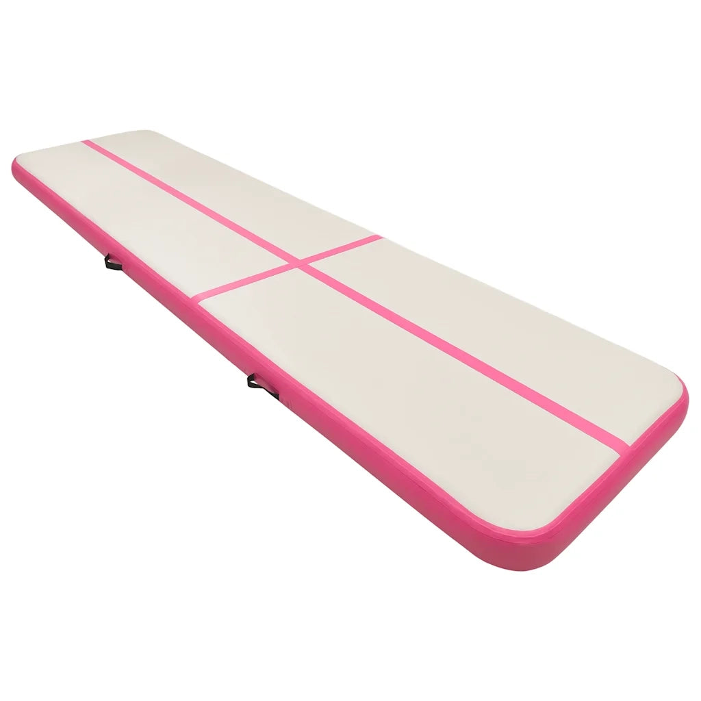 Tappetino Ginnastica Gonfiabile con Pompa 800x100x20cm PVC Rosa cod mxl 61414