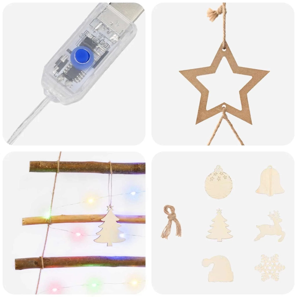 Albero di Natale appeso 120 cm 50 LED Multicolore 42050482