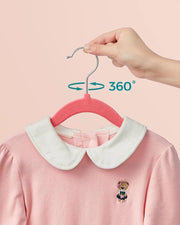 Set di 50 appigli per abiti per bambini e neonati, in velluto, con gancio rotativo 360°, colore argento, spaziale, antiscivolo, per armadio, colore arancione
