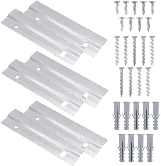 6 pezzi di supporti per specchi da parete, klamp francese, rail francese, kit hardware per appendere quadri, supporto per specchi, pannelli, pannelli, cappe, cornici d'arte
