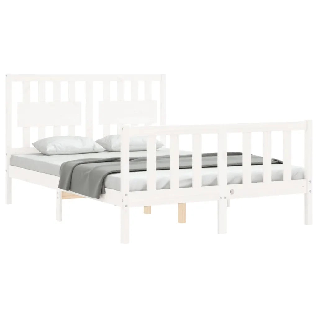 Giroletto senza Materasso-Struttura Letto Bianco 140x200 cm Legno Massello Pino 919431