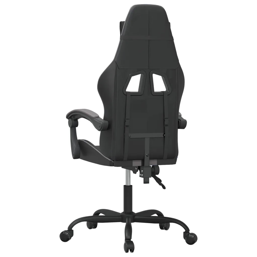 Sedia da Gaming Girevole Nera e Grigia in Similpelle 349523