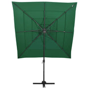 Ombrello | Parasolne a Sbalzo 4 Livelli Palo Alluminio 250x250 cm Verde