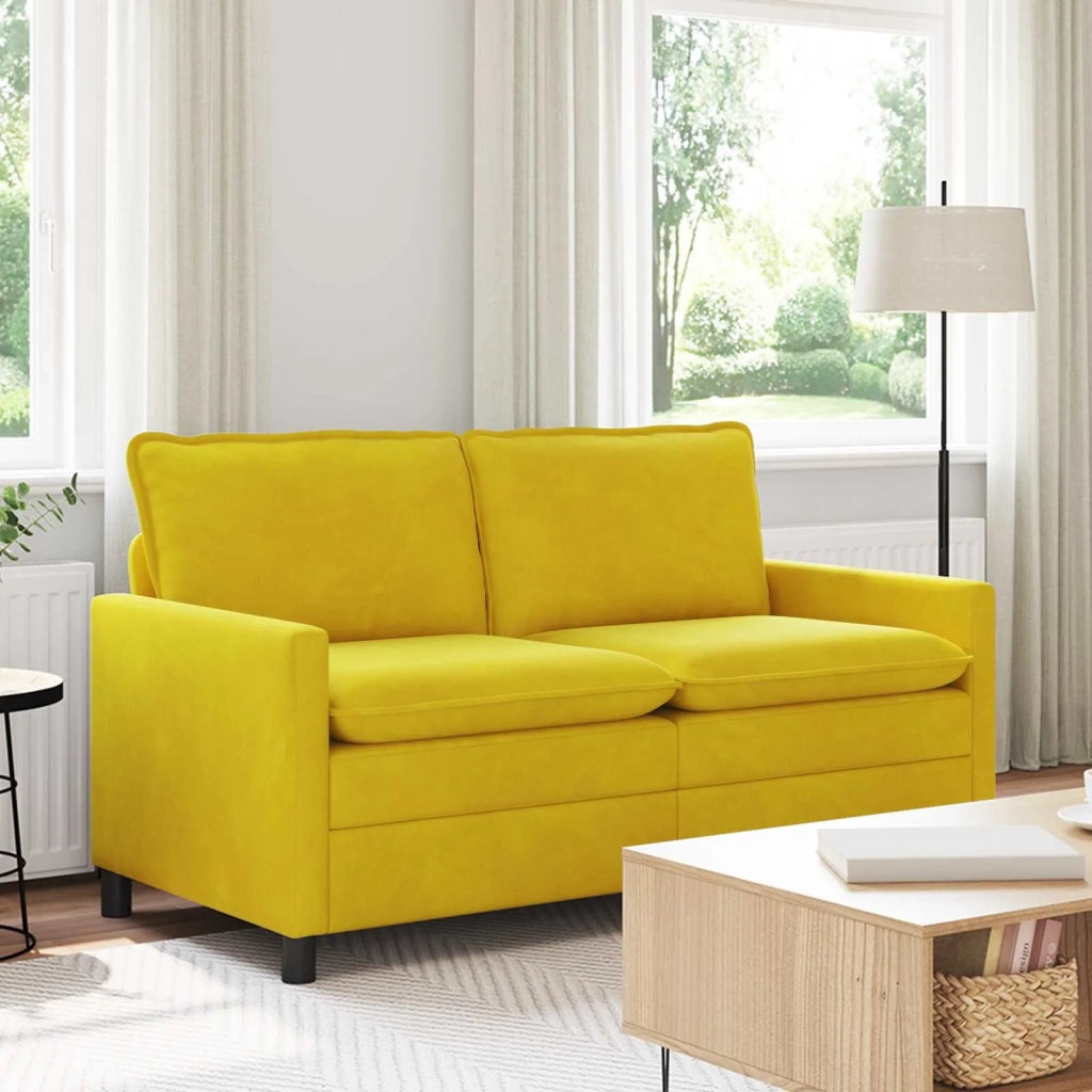 Divano Giallo 156 x 81 x 87,5 cm Velluto
