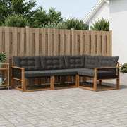 Set di divani da esterno 4 pz Naturale e Nero 3381392