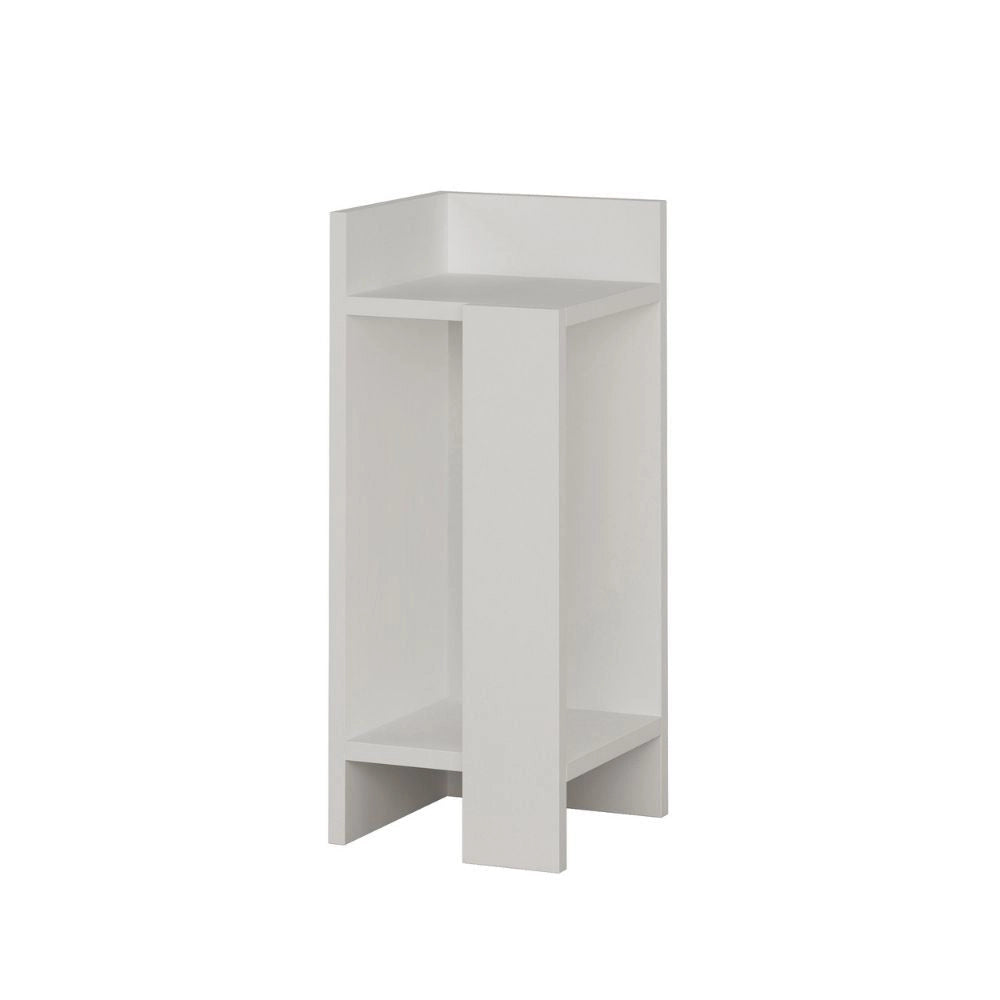 Comodino Sinistro 25x60x25 cm in MDF Elos Bianco