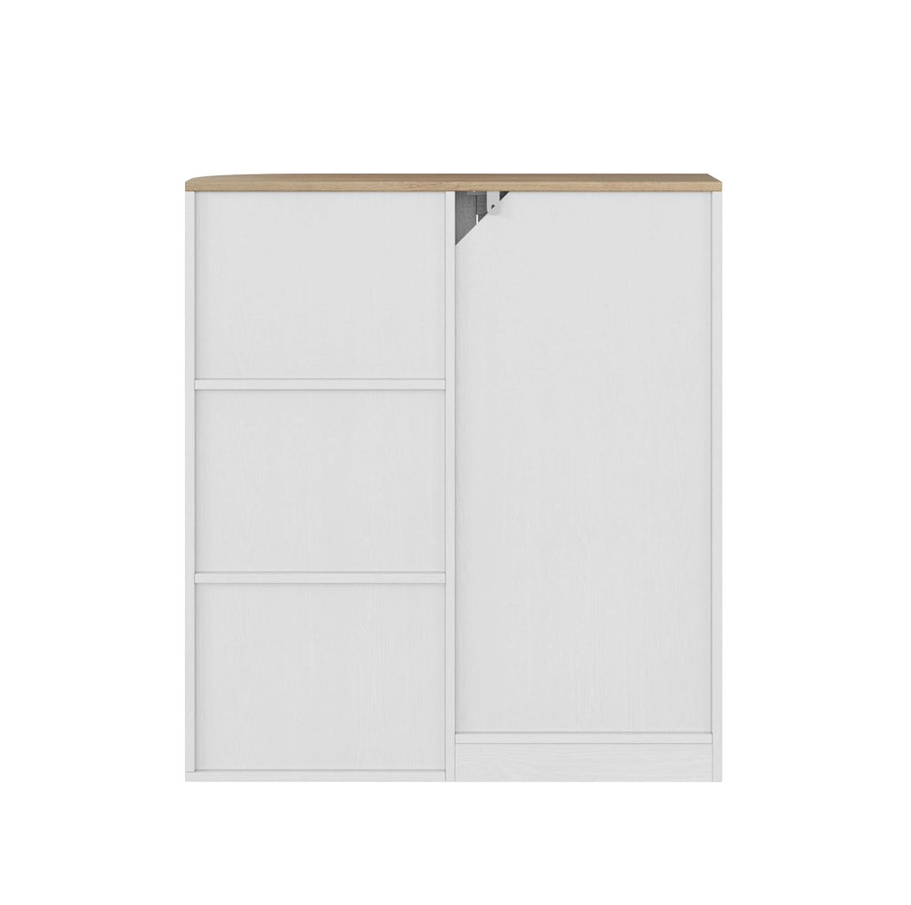 Mobile contenitore in MDF bianco e rovere 68 x 25 x 76 cm