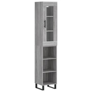 Buffet credenza cassettiera armadio mobile contenitore organizer cucina soggiorno salotto rovere Sonoma alto 34,5 x 34 x 180 cm legno ingegnerizzato grigio 02_0035299