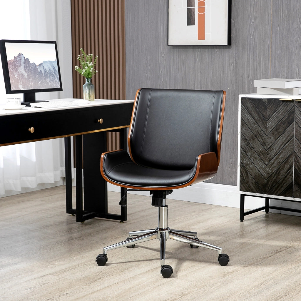 Sedia da ufficio girevole con schienale regolabile ¨C zephmum ¨C nero 51x65,5x82-92 cm