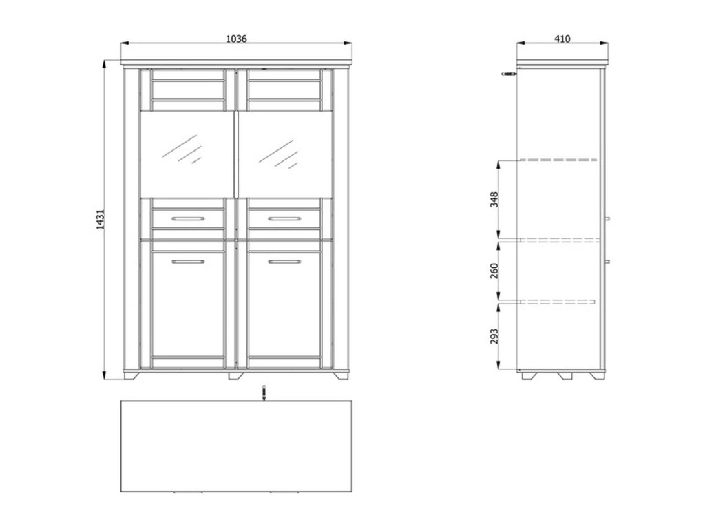Mobile Espositore Sarconi, Vetrina 6 Ripiani, 103.5x41x143h cm Grigio