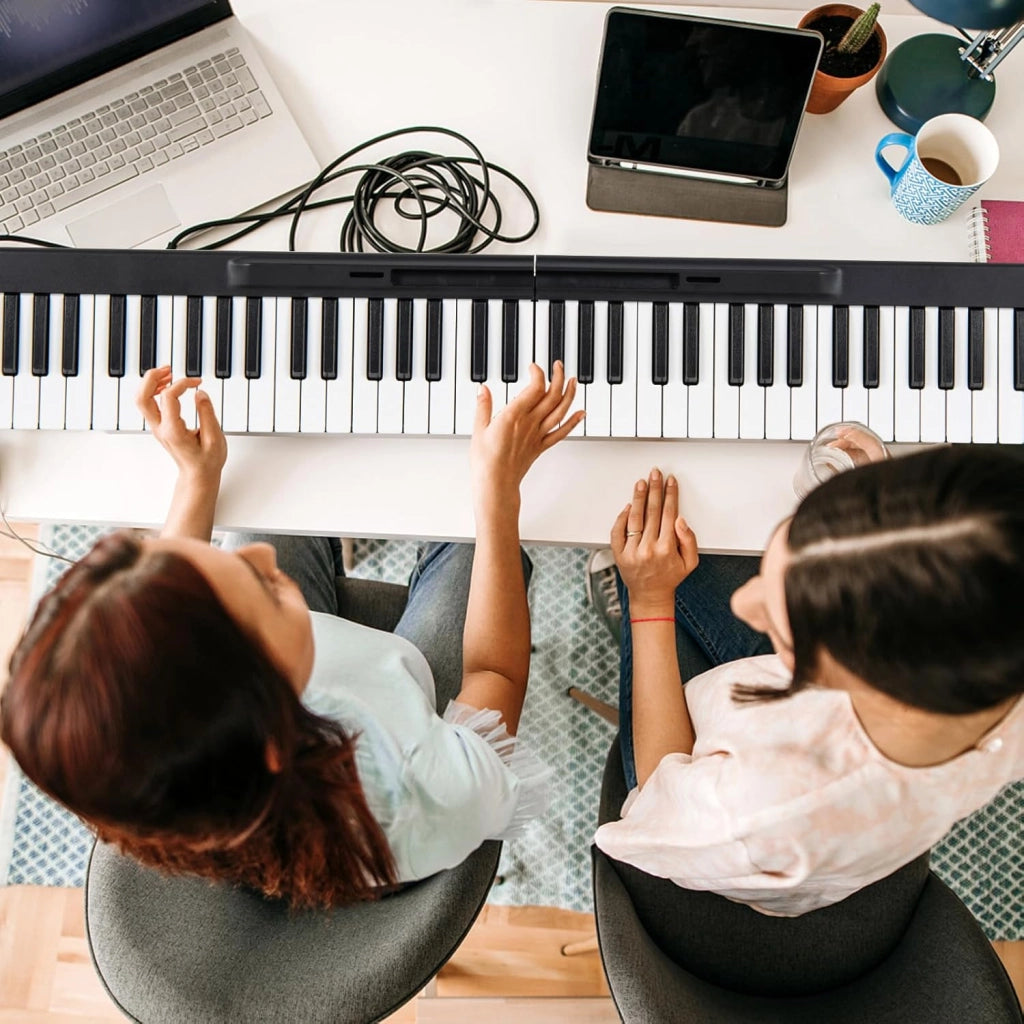 Pianoforte Digitale 88 Tasti Pieghevole con Funzione MIDI & Bluetooth, Tastiera Elettronica Multifunzionale per Principianti con Borsa per Pianoforte