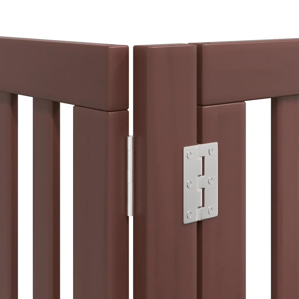 Cancello Cani Porta Pieghevole Marrone 12 Pannelli 960cm Pioppo CFW9549377