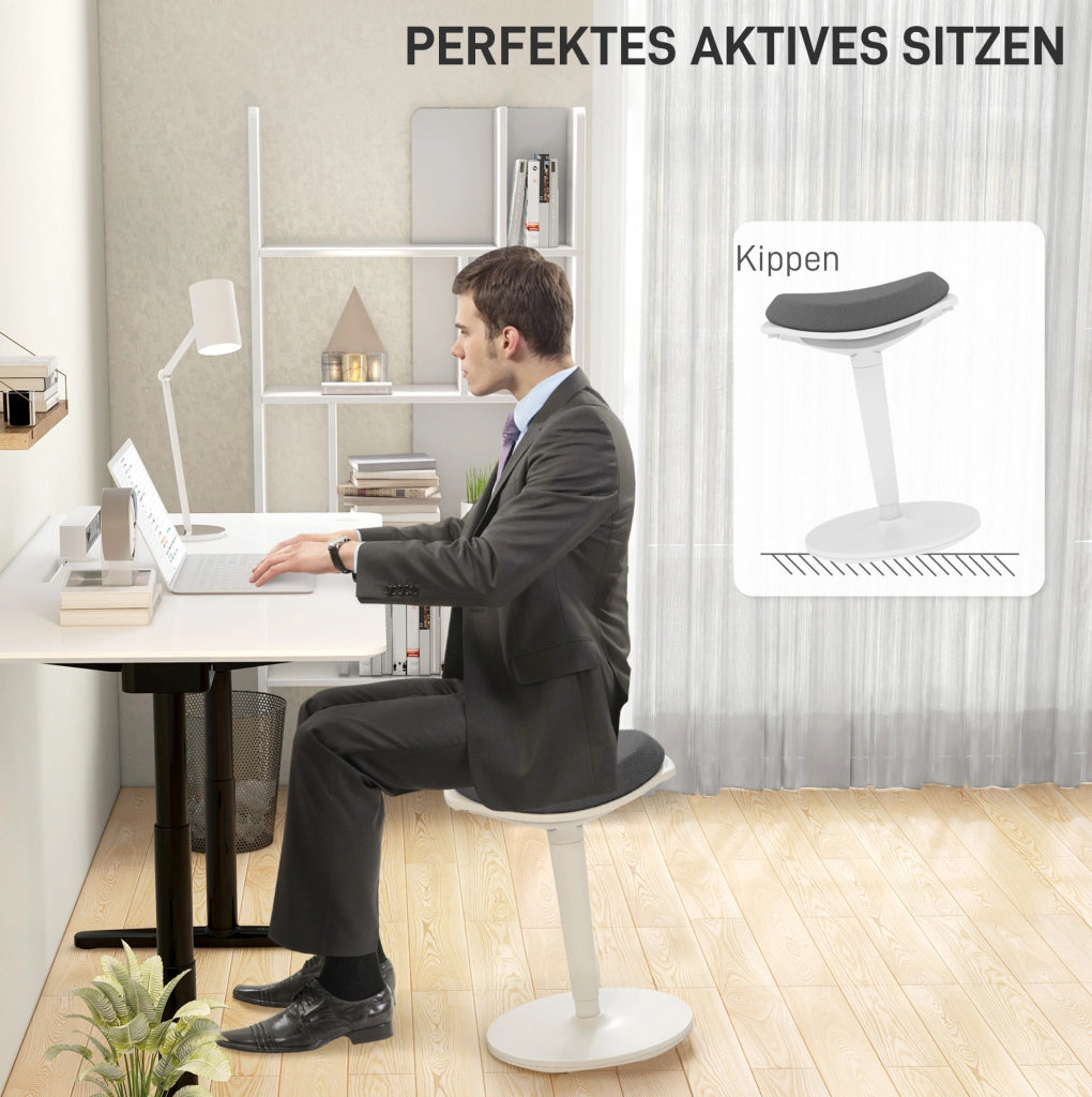 Sgabello ergonomico da ufficio regolabile grigio