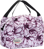 Borsa di Lavorazione Isolante per Donne Borsa Tote per Cibo Box di Regalo per Uomini Bambini - Fiore Porpora