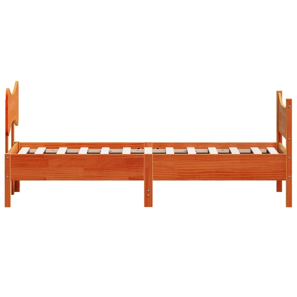 Giroletto senza Materasso Marrone Cera 90x200 cm Massello Pino 3216392