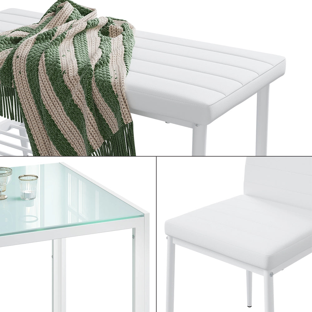Vicco Set di tavoli da pranzo Bianco 120 x 70 cm 4 parti