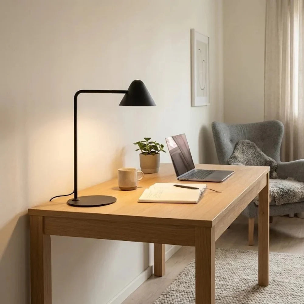 Lampada da tavolo LED Ambar con base in marmo nero opaco | Duzzle