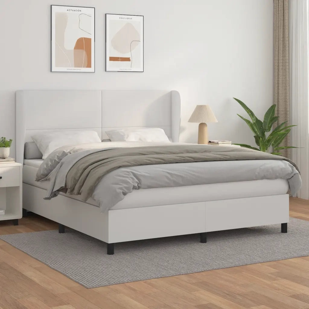Giroletto a Molle con Materasso Bianco 160x200 cm in Similpelle 3128920
