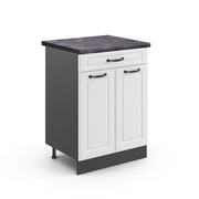 Vicco Mobiletto base per cucina Bianco casa di campagna 80 cm , PL Antracite