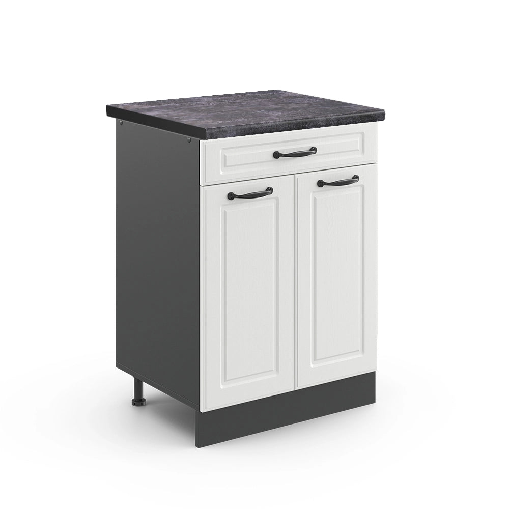 Vicco Mobiletto base per cucina Bianco casa di campagna 80 cm , PL Antracite