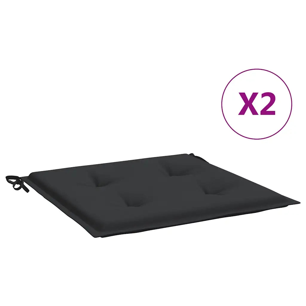 Cuscini per Sedia 2 pz Neri 50x50x4 cm in Tessuto Oxford 47603