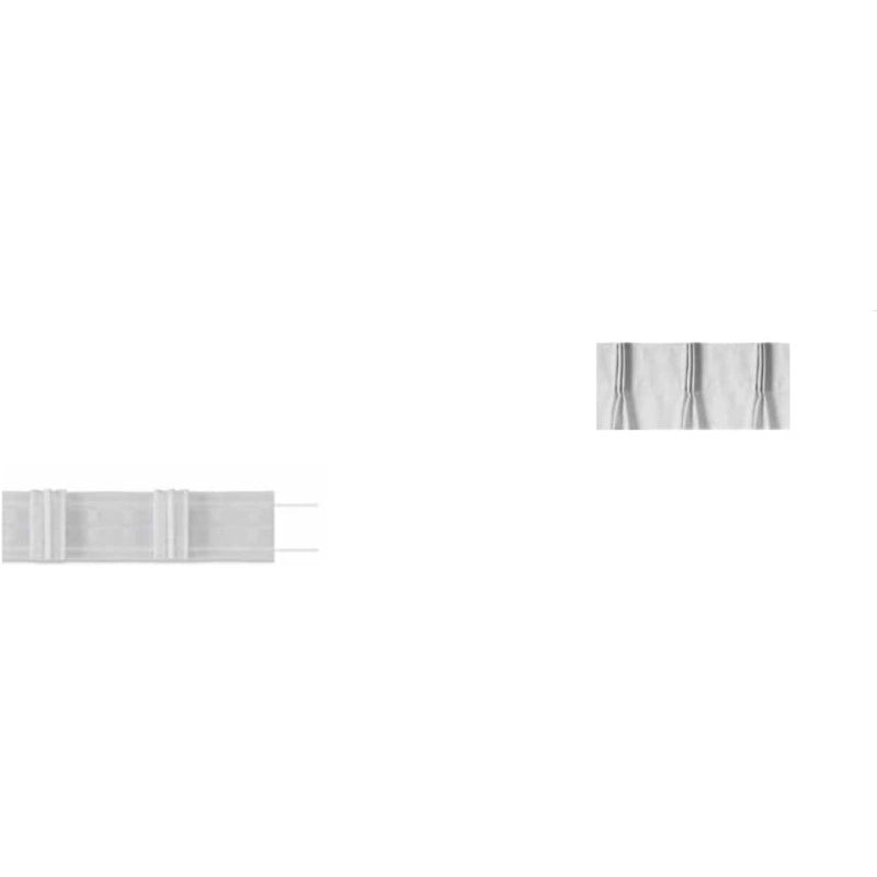 Fettuccia Tre Pieghe - Fascia per Tende - Nastro Bianco Vendita al Metro lineare (FET-031 Altezza 6,5CM)