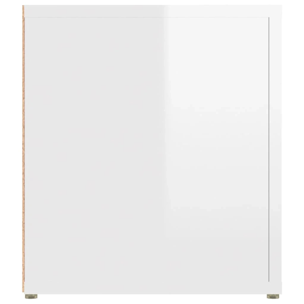Mobile TV multimediale mensola TV credenza mobile TV sala da pranzo soggiorno camera da letto 2 pezzi finitura lucida 80 x 31,5 x 36 cm legno ingegnerizzato bianco 02_0028597