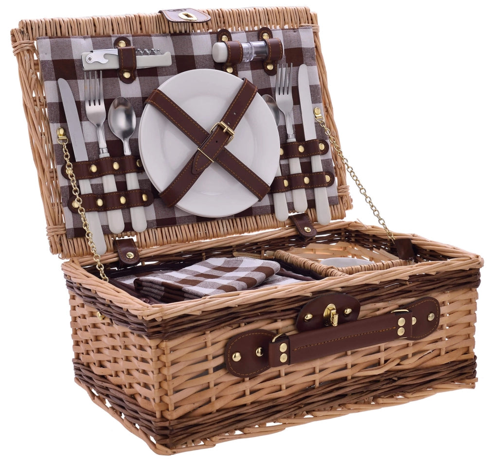 Cesto Valigetta da Pic Nic per 2 Persone 11 Pezzi con Borsa Termica