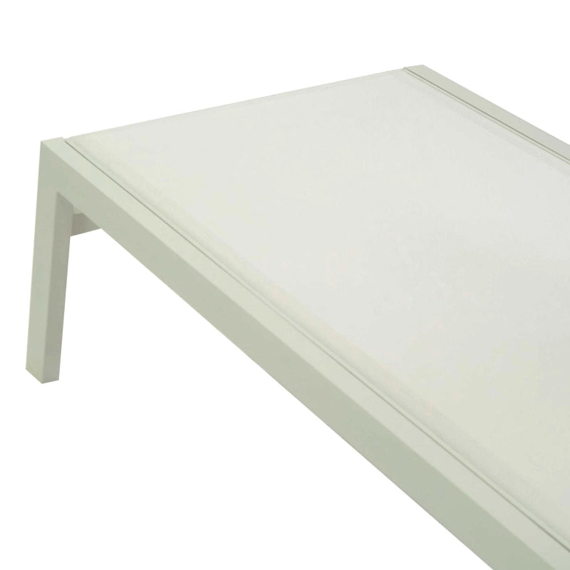 Lettino alluminio textilene Altamura smontabile bianco cm 191/203,5x65/70h42,5/97
