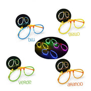 Trade Shop - Kit 6 Pezzi Occhiali Luminosi Starlight Party Fluo Concerti Feste Fluorescente -