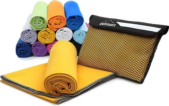 Set di asciugamani a microfibra, per sauna, fitness, sport, asciugamani da spiaggia, asciugamani per sport, 8 mattonelle, 12 colori