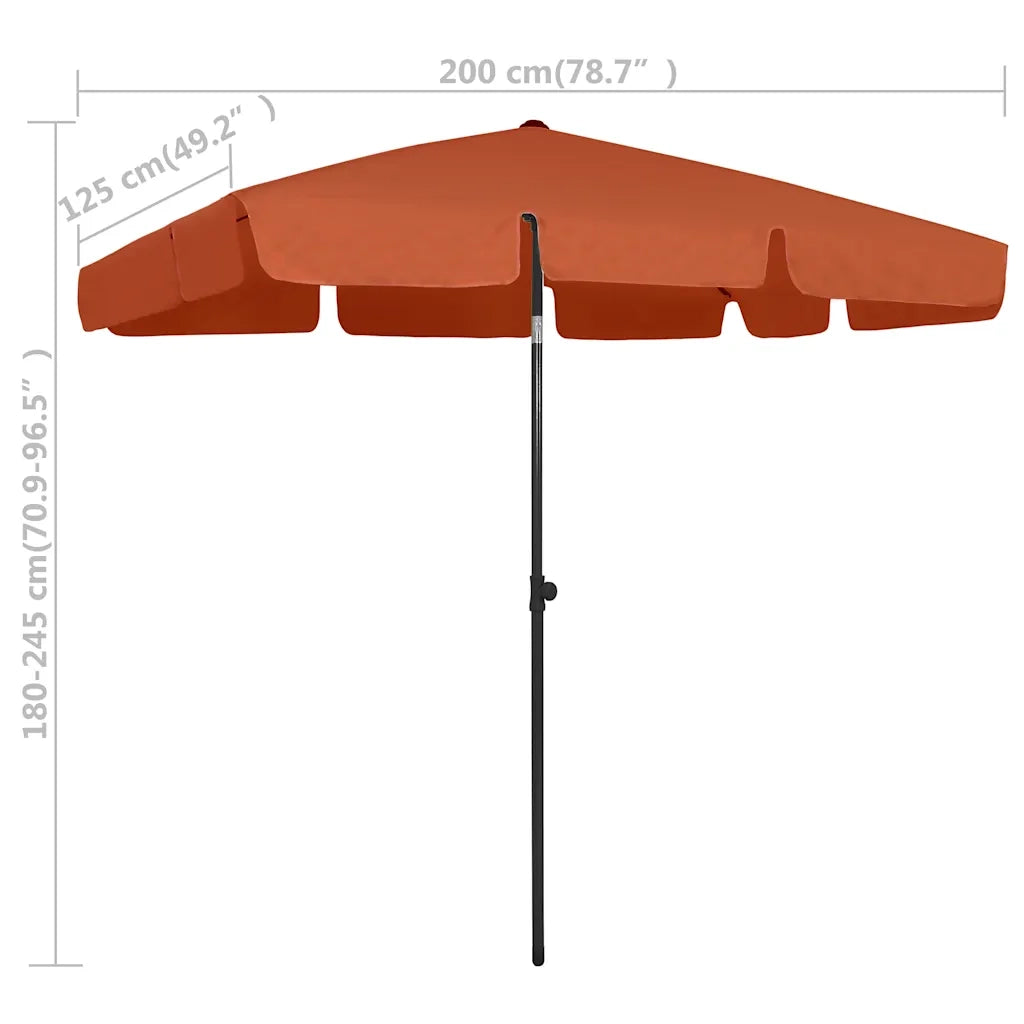 Ombrello | Parasolne da Spiaggia Terracotta 200x125 cm