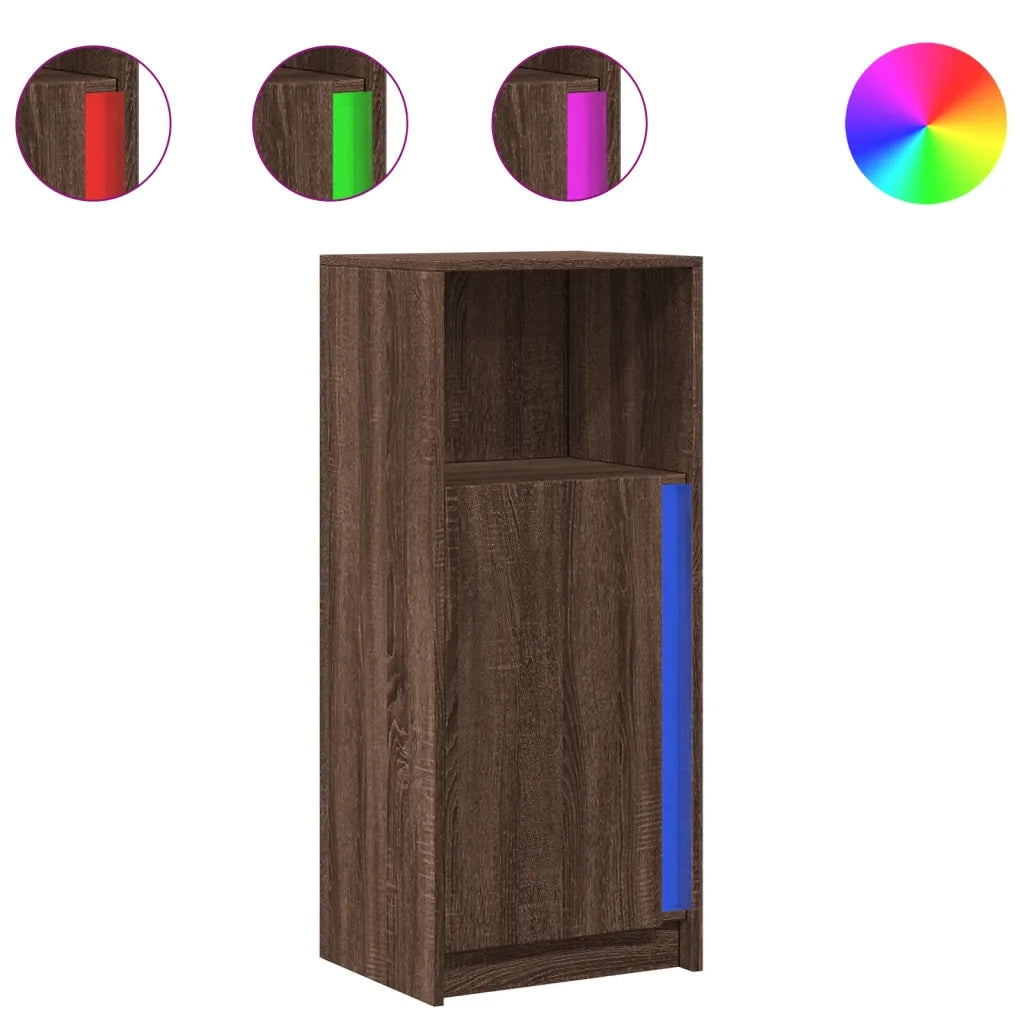 Credenza con LED-Buffet-Armadio da cucina Rovere Marrone 42,5x34x100cm Legno Multistrato