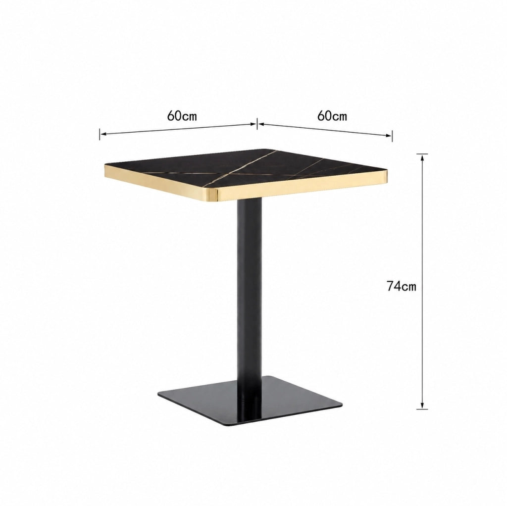 TAVOLO quadrato 60x60 cm MDF Nero struttura in metallo