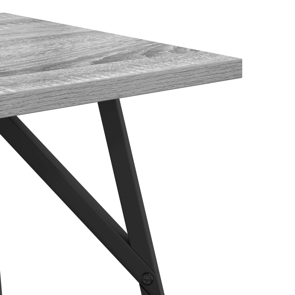 Tavolino 2 pz Grigio Sonoma in Legno Ingegnerizzato e Metallo