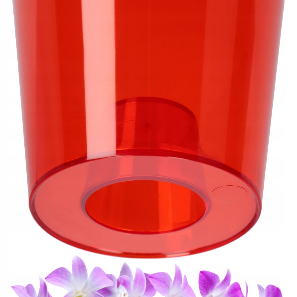 Vaso da fiori KADAX per orchidee, in plastica, rosso, resistente, 12 cm