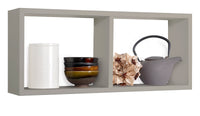 Mensola Rettangolare 2 Scomparti da Parete 70x30x15,5 cm in Fibra di Legno Morgana Marrone Talpa
