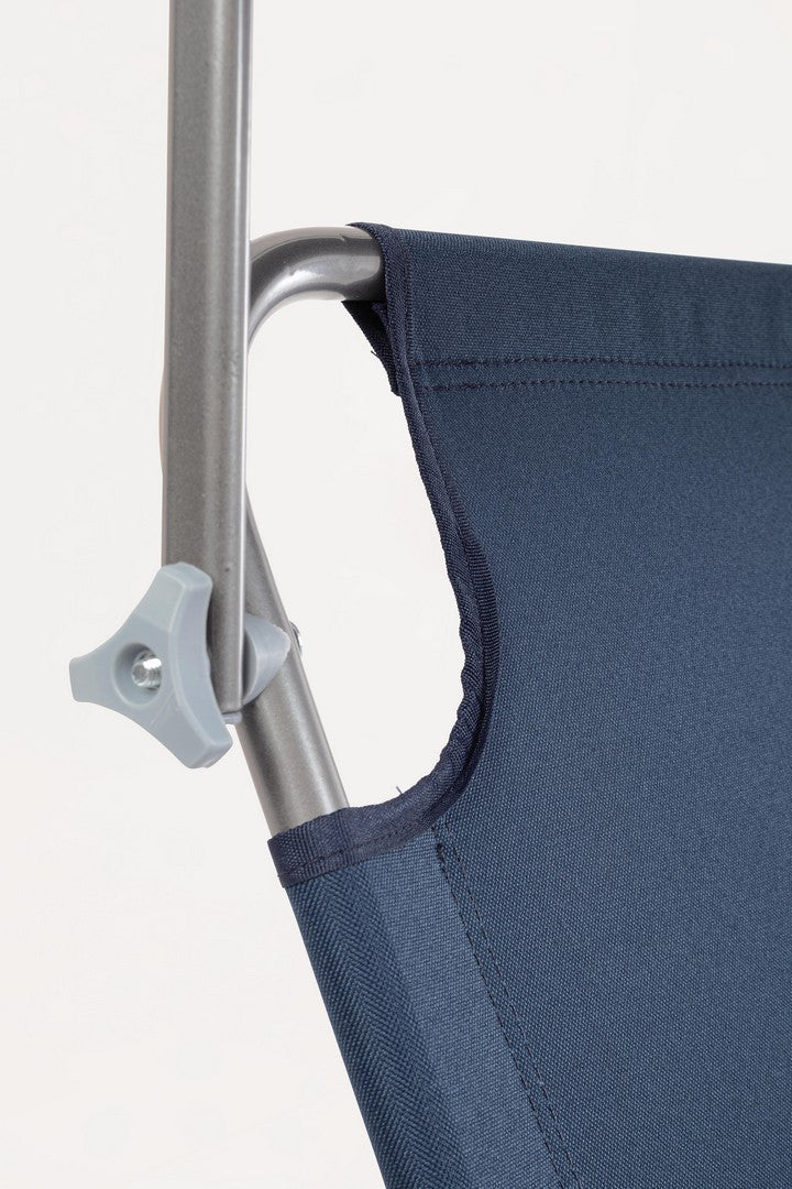 Set 4 Lettini Prendisole da Giardino 55x185x70 cm in Tessuto Poliestere con Tettuccio Orisano Blu