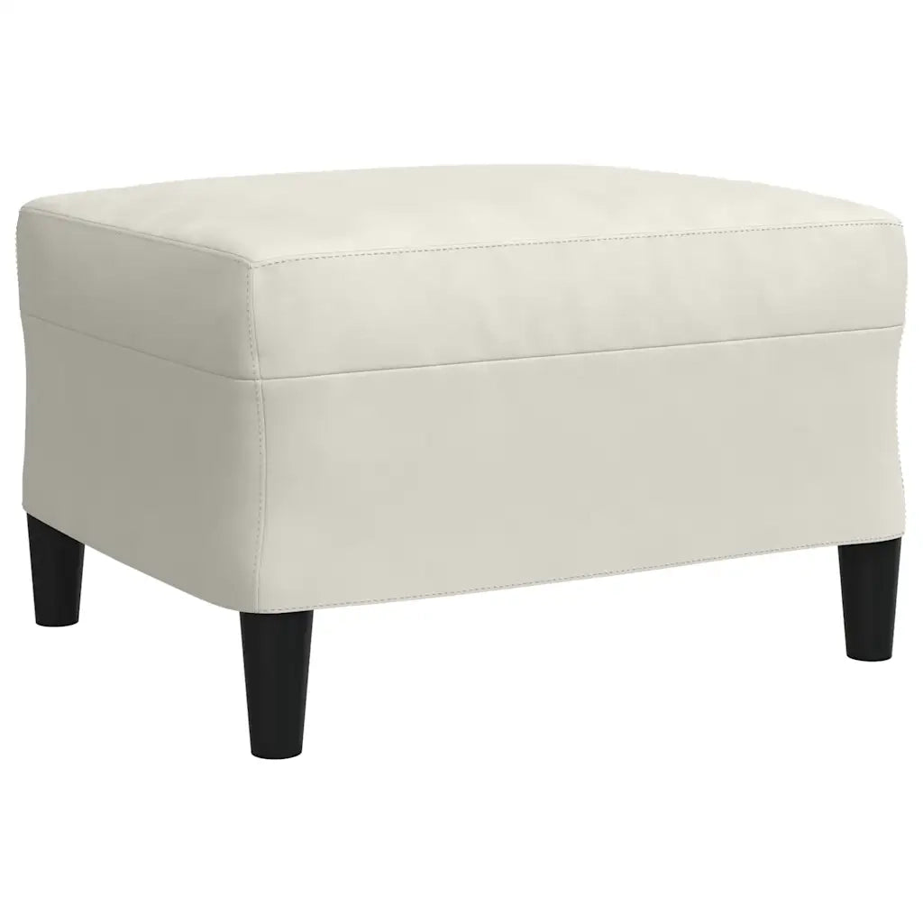 Set di Divani 4 pz con Cuscini e Rinforzi Crema in Velluto