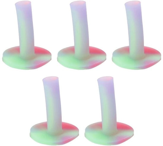 Accessori da Golf - Tee in Gomma - 5 Pezzi - Porta Tee - Sostenibile - Altezza 88 mm - Diametro 53 mm