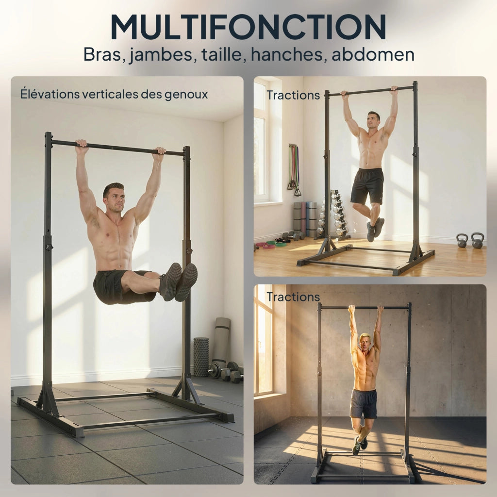 Stazione Multifunzione Power Tower ¨C Xylo ¨C 200 kg, 8 Livelli, Nero