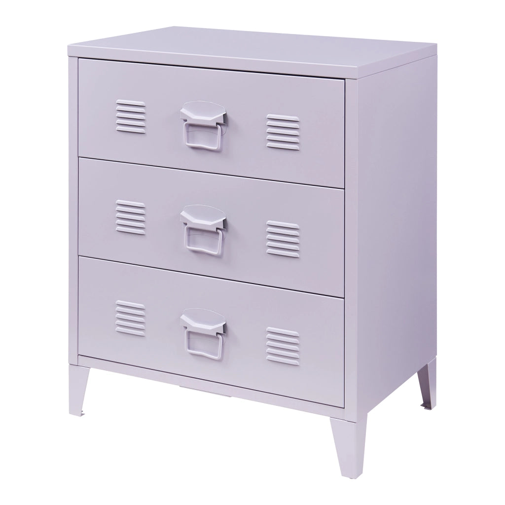 Cassettiera Hämeenlinna Comò in Acciaio con 3 Cassetti 72 x 60 x 40 cm Viola [en.casa]