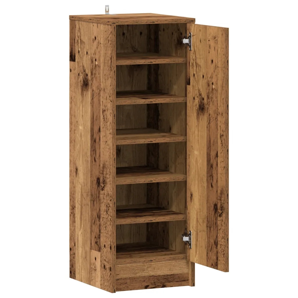 Scarpiera 32 x 35 x 92 cm ampio vano contenitore con anta stile moderno legno di rovere ingegnerizzato realizzata artigianalmente 02_0050920