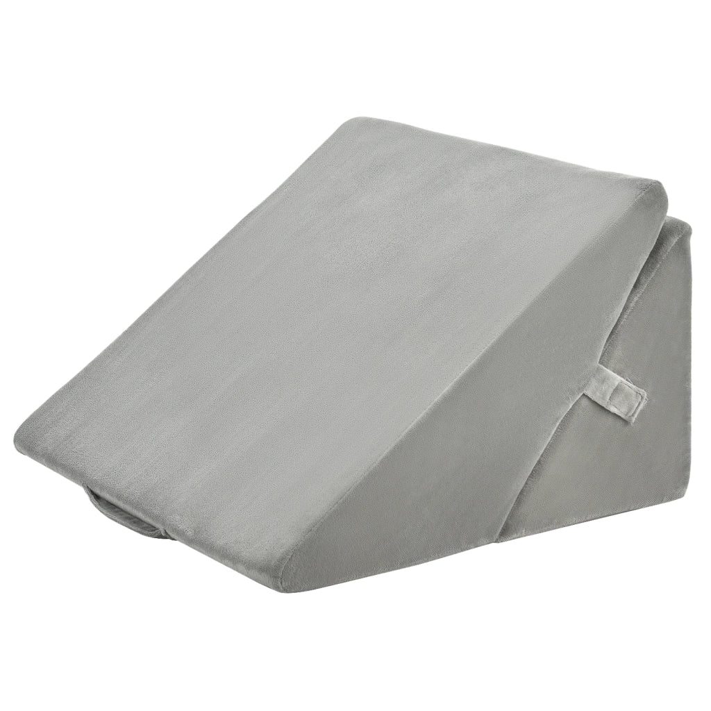 Cuscino memory a cuneo inclinato regolabile-Cuscino ortopedico con supporto rialzato 58x50,5x36cm Grigio-Cuscini