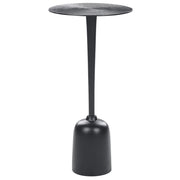 Tavolino in alluminio nero verniciato a polvere con piano rotondo 30 cm stile moderno camera da letto soggiorno