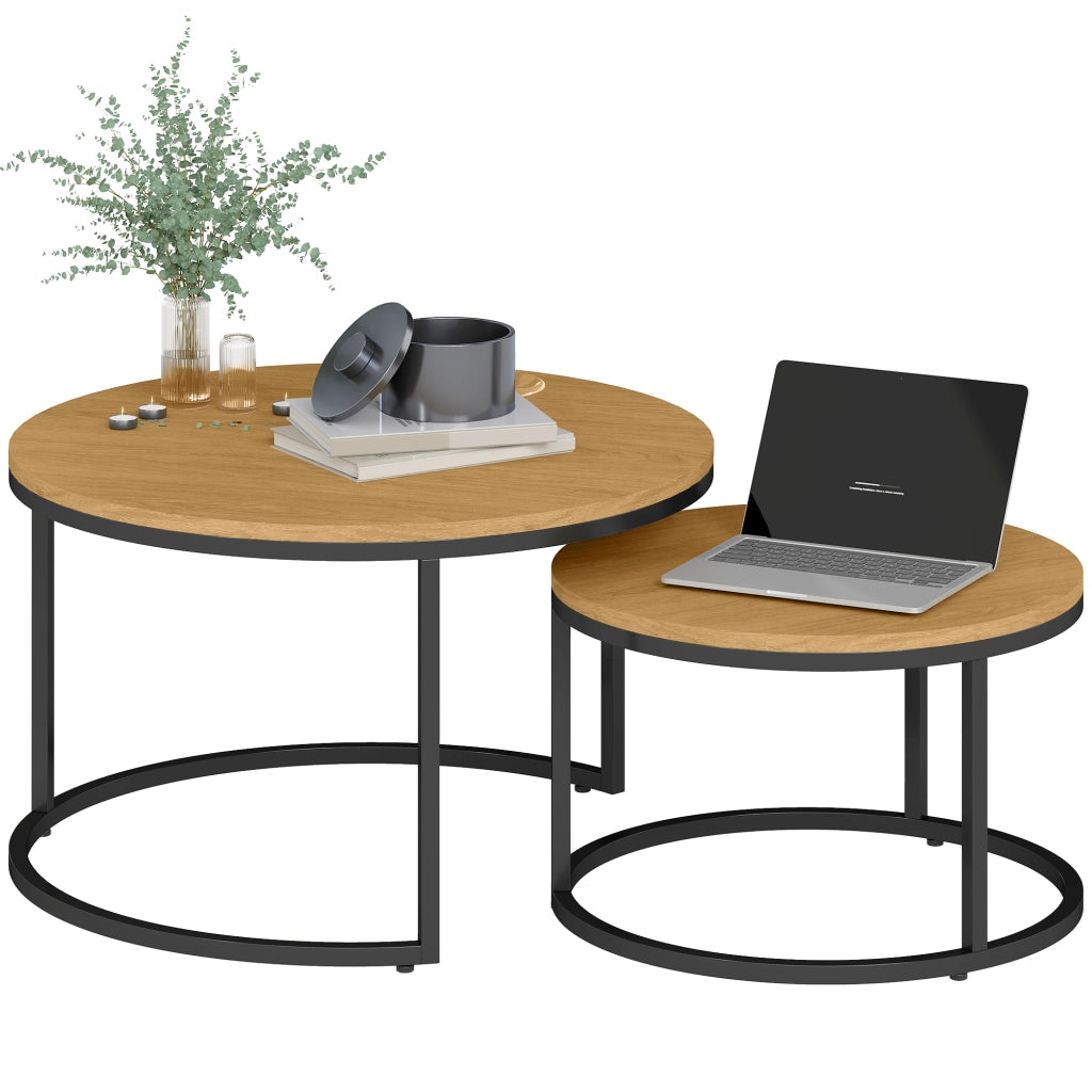 Tavolino da caff¨¨ design industriale ¨C zephmum ¨C marrone 80x40x40