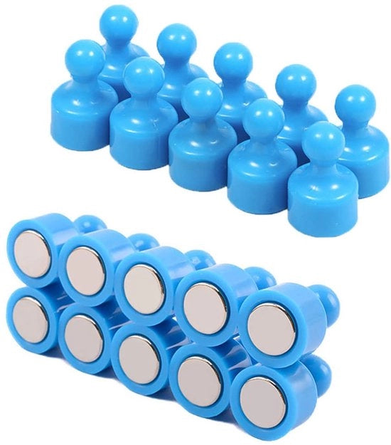 20 pezzi di magneti per frigorifero, punte magnetiche, piccoli magneti per frigorifero, forti magneti neodymium, lavagna bianca, cartellino, magneti, ideali per casa, cucina, ufficio, scuola, aula, blu