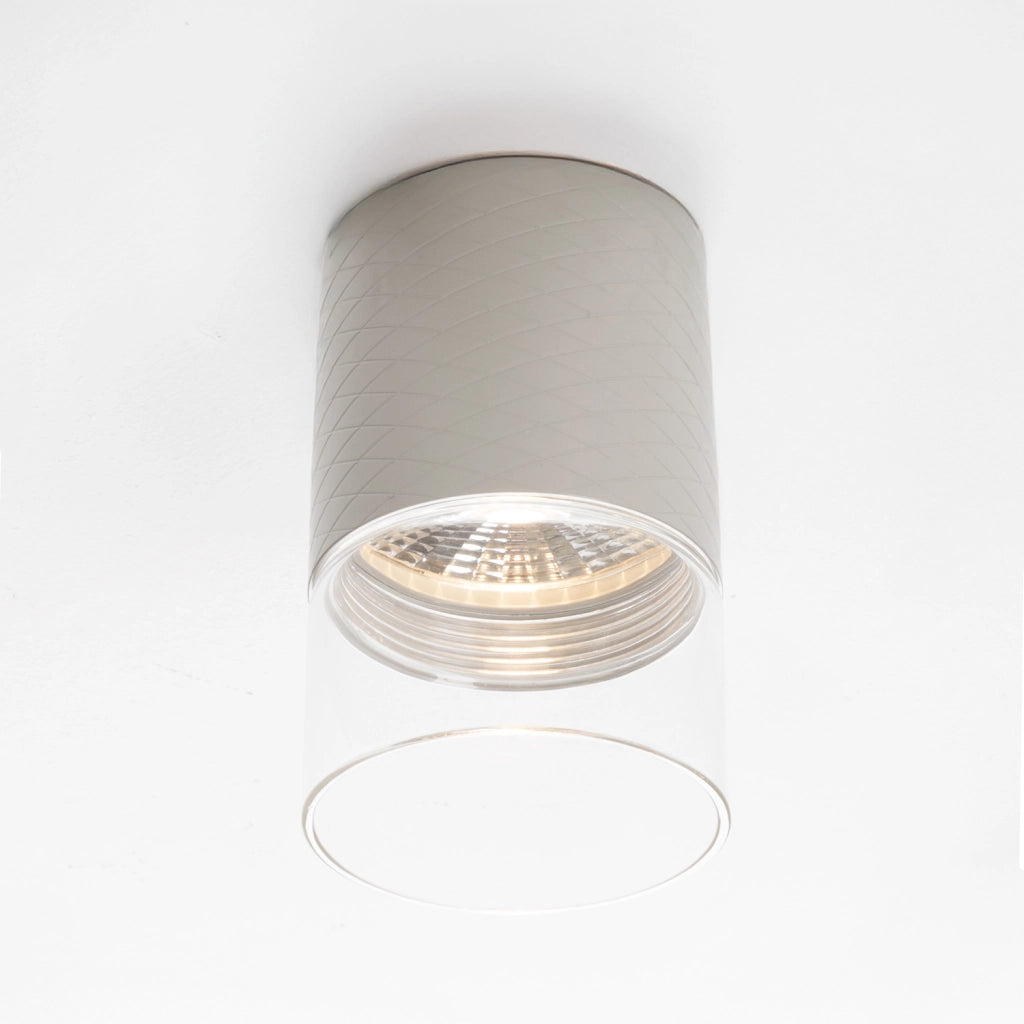 Spot soffitto Maxlight Fusion taupe tondo LED 7W reticolare