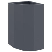 Fioriere | Cassetta per fiori | Vaso d'angolo Antracite 30 x 30 x 50 cm Acciaio