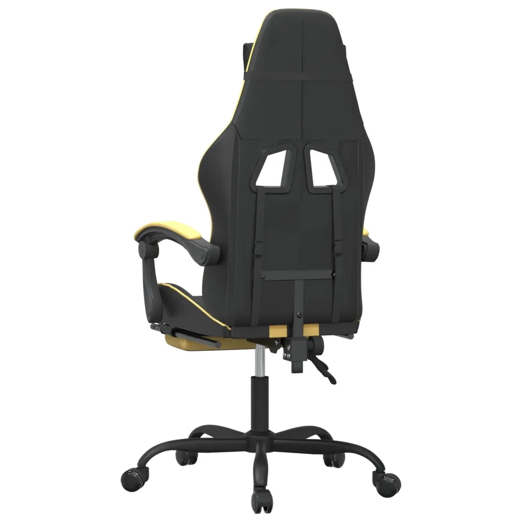 Sedia da Gaming con Poggiapiedi Nero e Oro in Similpelle 3143832